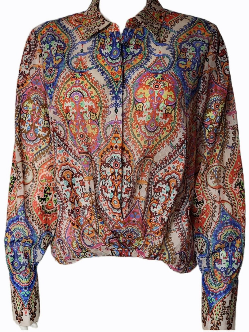 Kobi Halperin - Lightwieght Cotton Designer Paisley Top